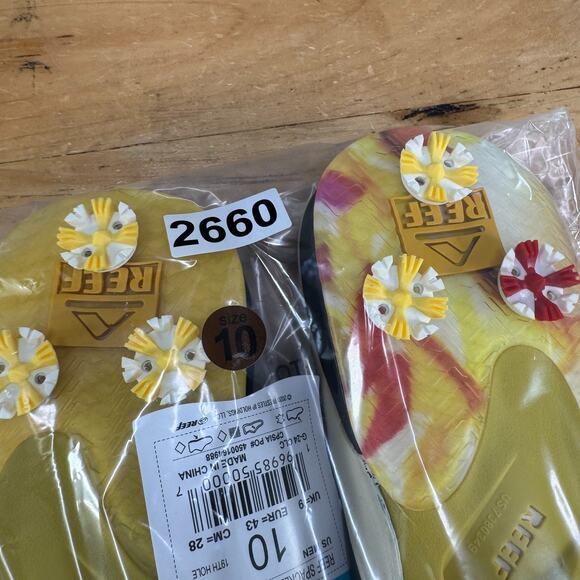 Reef Spackler Golf Sandals Mens Size 10 Limited Edition Flip Flops 19th Hole NEW - Picture 8 of 8